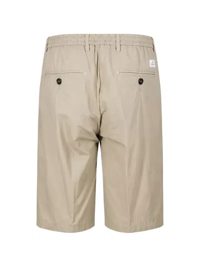 Manuel Ritz Drawstring Pleated Shorts In Neutral