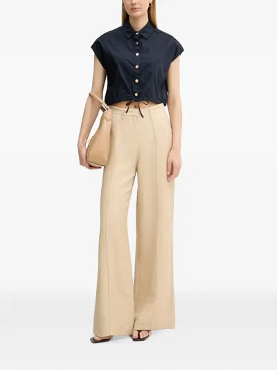 Gaudì Drawstring Cropped Shirt In Multi