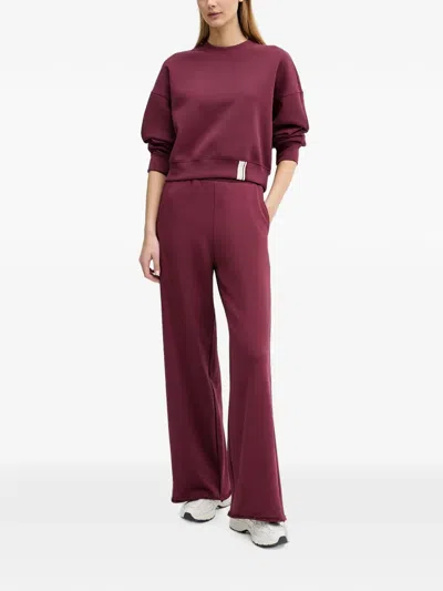 Benetton Elasticated Raw-edge Track Pants In Red