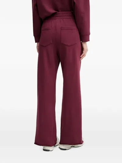 Benetton Elasticated Raw-edge Track Pants In Red