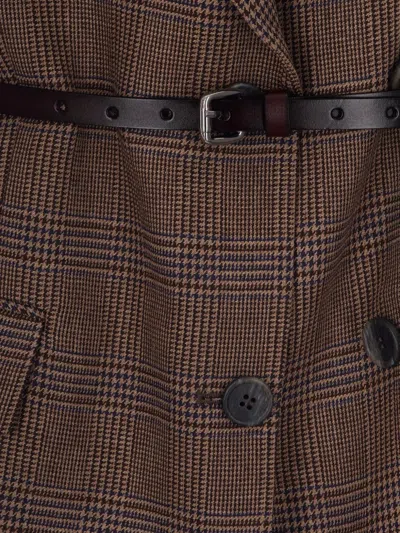 P.a.r.o.s.h Belted Checked-pattern Blazer In Multi