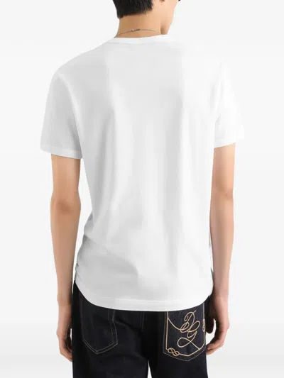 Dolce & Gabbana Cotton T-shirt With Patch Logo On The Front In White