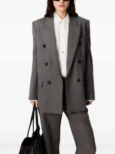 Stella Mccartney Double-breasted Blazer In Gray
