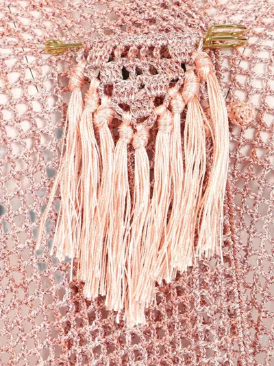 Chiara Is Fringed Open-knit Scarf In Multi
