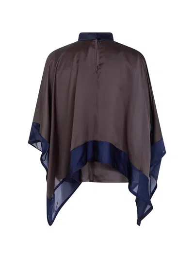 Sacai Sweater Satin X Chiffon Pullover In Multi