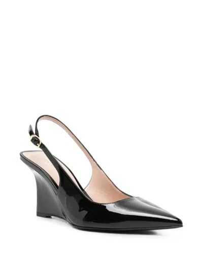 Stuart Weitzman Pointed-toe High-heeled Sandals In Black