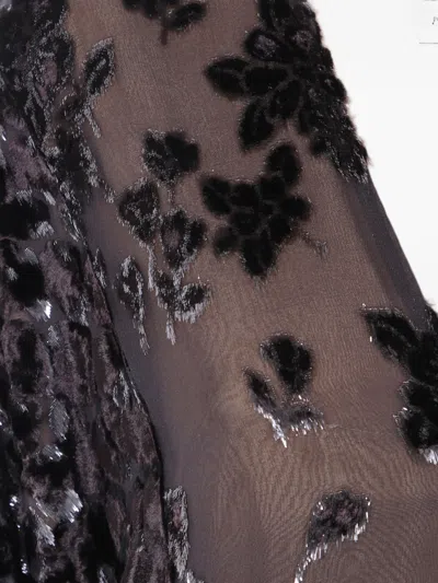 Pierre-louis Mascia Patchwork-pattern Burnout-effect Maxi Dress In Black