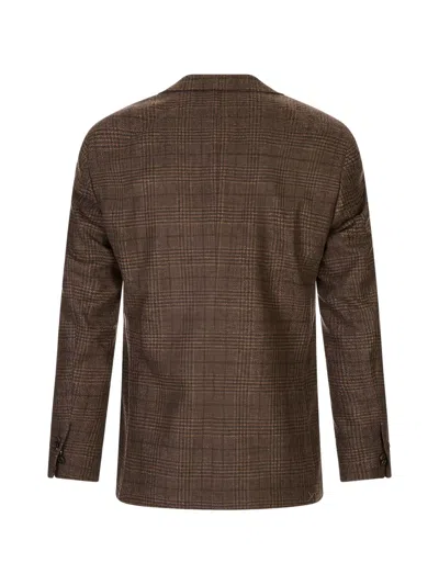 Corneliani Single-breasted Blazer In Brown