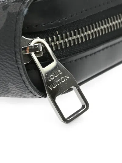 Pre-owned Louis Vuitton 2017 Eclipse Zippy Monogram Wallet In Black