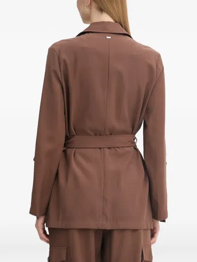 Gaudì Belted Multi-pocket Jacket In Brown