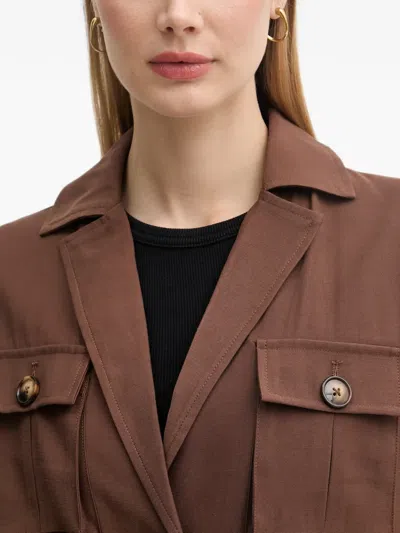 Gaudì Belted Multi-pocket Jacket In Brown
