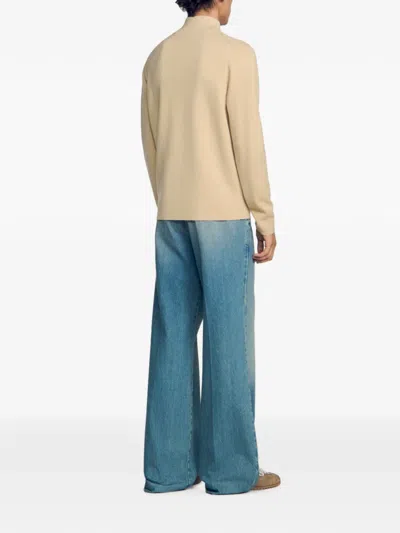 Sandro Half-zip Sweatshirt In Neutral