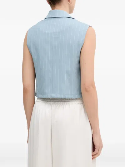 Gaudì Pinstripe-pattern Double-breasted Top In Blue