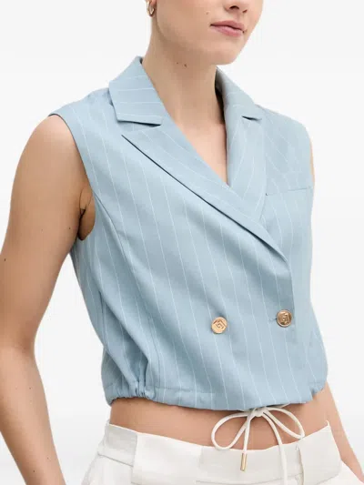 Gaudì Pinstripe-pattern Double-breasted Top In Blue