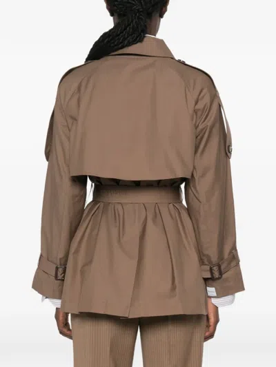 Max Mara Double-breasted Belted Coat In Brown