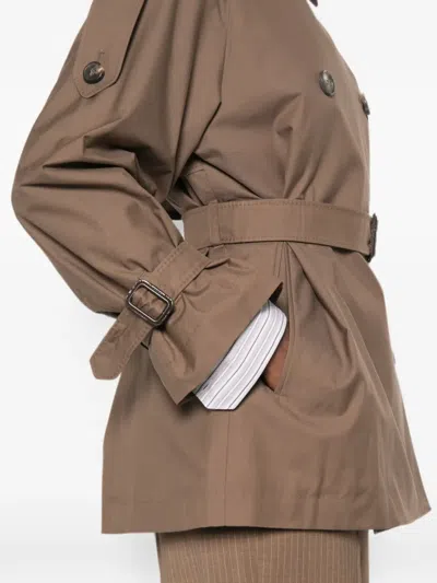Max Mara Double-breasted Belted Coat In Brown