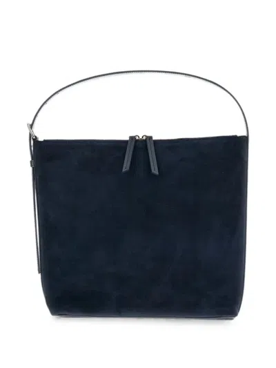 A.p.c. Grained-leather Shoulder Bag In Blue