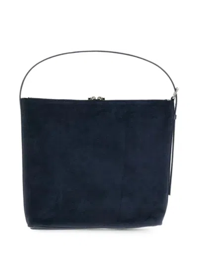 A.p.c. Grained-leather Shoulder Bag In Blue