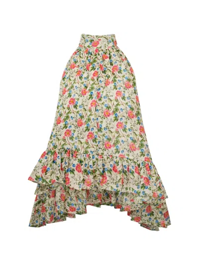 Azeeza Plath Ruffled-hem Blouse In Multi