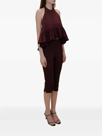 Azeeza Winston Ruffled Blouse In Burgundy