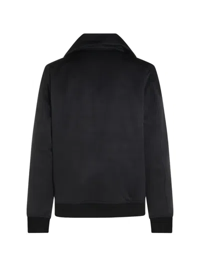 Rick Owens Black Rain Bomber Jacket With High Neck And Functional Pockets In Black
