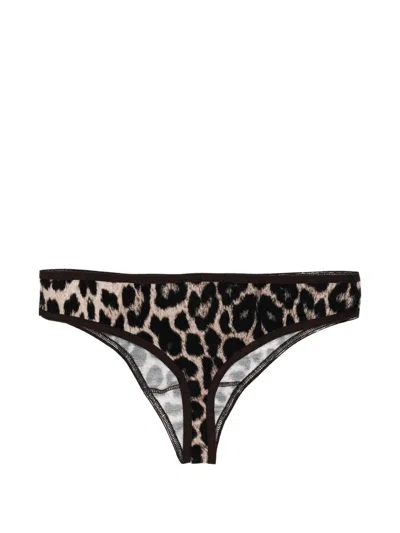 Baserange Leopard-print Briefs In Black