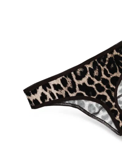 Baserange Leopard-print Briefs In Black