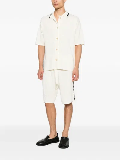 Commas Triangle-embroidered Shorts In White