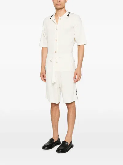 Commas Triangle-embroidered Shorts In White