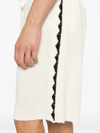Commas Triangle-embroidered Shorts In White