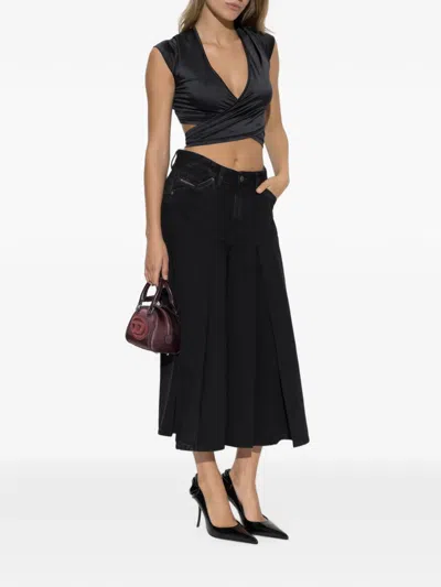 Diesel Belt-loop Cropped Jeans In Black