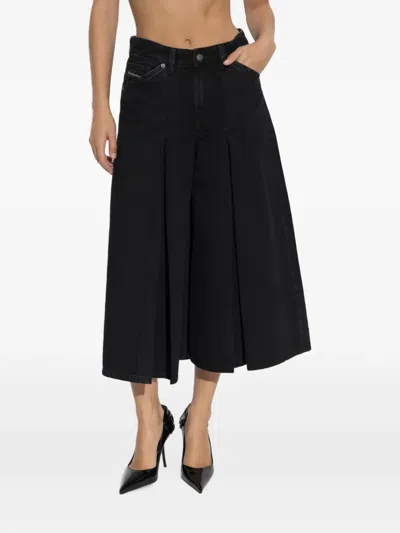 Diesel Belt-loop Cropped Jeans In Black
