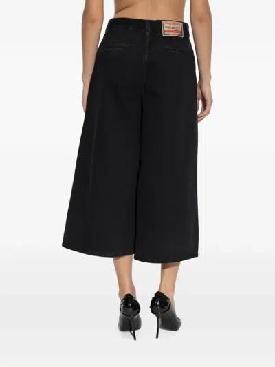 Diesel Belt-loop Cropped Jeans In Black
