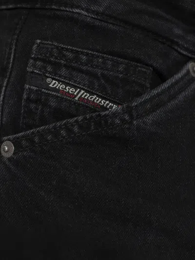 Diesel Belt-loop Cropped Jeans In Black