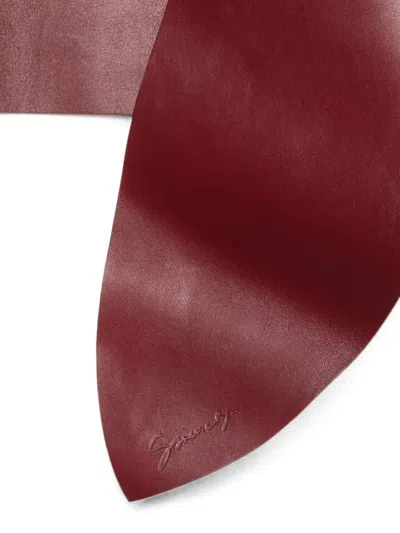 Givenchy Logo-debossed Leather Scarf In Red
