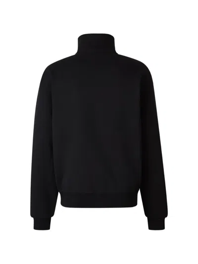 Jacquemus High Neck Zip Sweatshirt With Logo Detail And Gathered Cuffs In Black