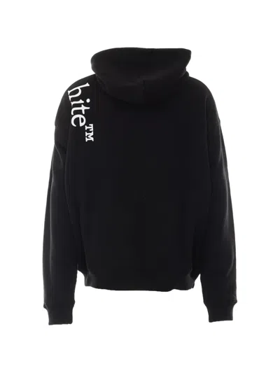 Off-white Drawstring Hooded Sweatshirt In Black