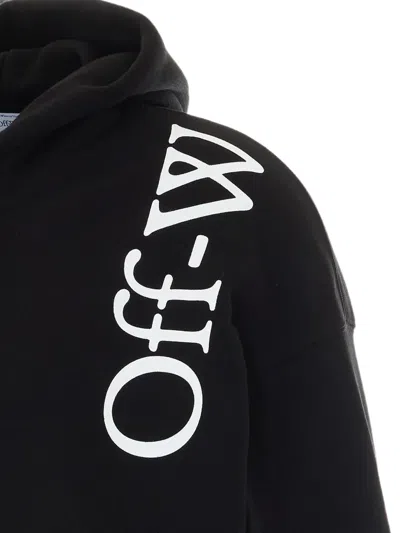 Off-white Drawstring Hooded Sweatshirt In Black