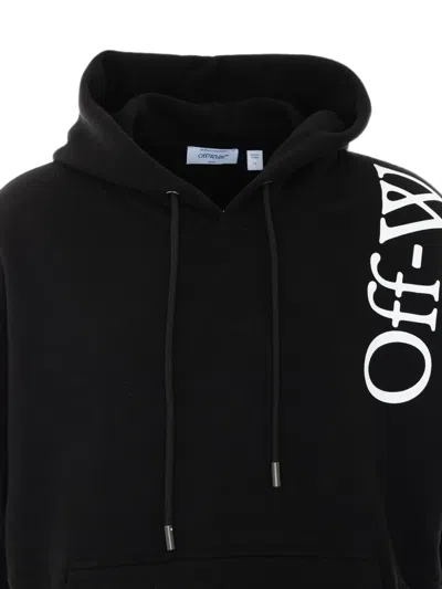 Off-white Drawstring Hooded Sweatshirt In Black
