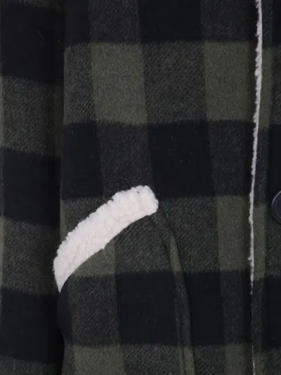 N°21 Check-pattern Fleece-trim Jacket In Multi