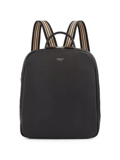Osprey Grained-leather Striped-strap Backpack Bag In Brown