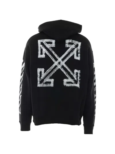 Off-white Drawstring Hooded Sweatshirt In Black