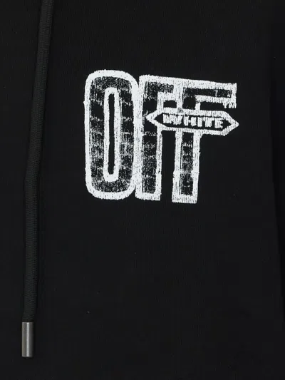 Off-white Drawstring Hooded Sweatshirt In Black