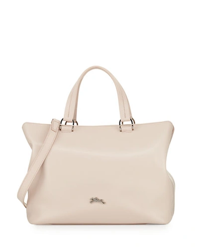 Longchamp Honoré Medium Leather Tote Bag, Ivory In Neutral Pattern