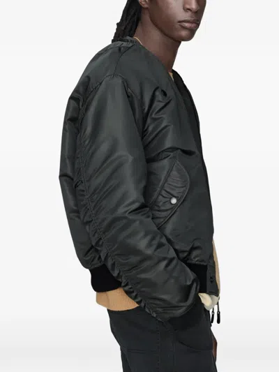Maison Margiela Nylon Blend Bomber Jacket With Polyester Lining In Gray