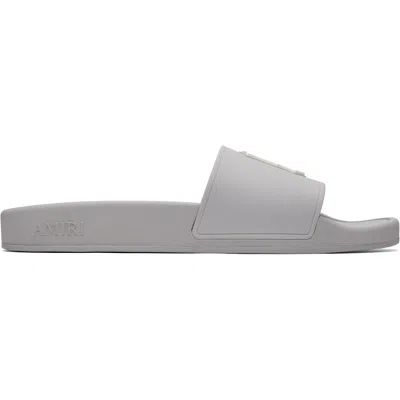Amiri Ma Logo Pool Slides In Gray