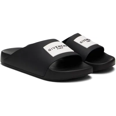 Givenchy Black Label Mule Slides In Black