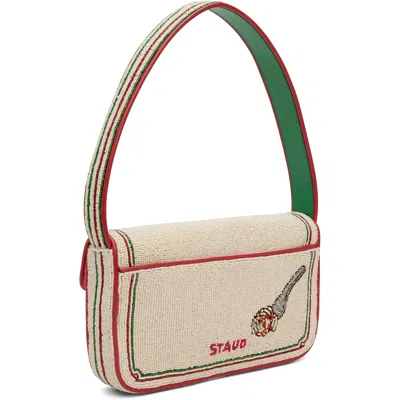 Staud Tommy Beaded-tomato Shoulder Bag In Red