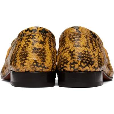 Dries Van Noten Snakeskin-effect Leather Loafers In Yellow