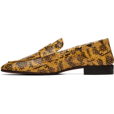 Dries Van Noten Snakeskin-effect Leather Loafers In Yellow